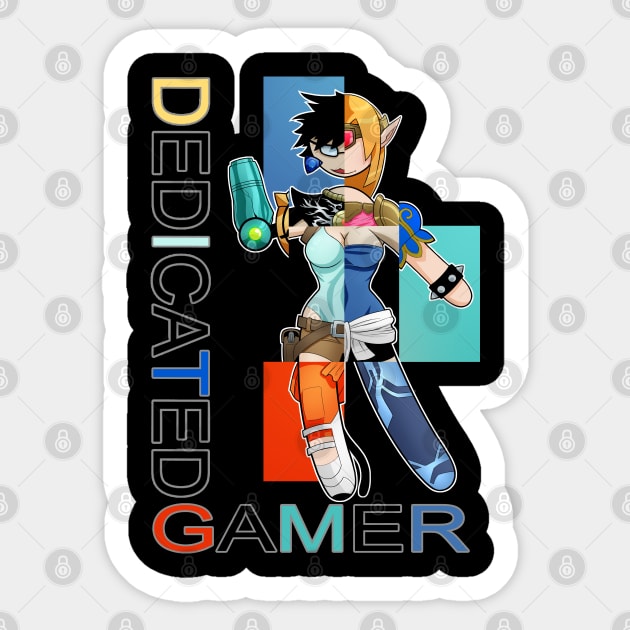 Dedicated Gamer Sticker by RDOWNART